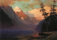 Bierstadt, Albert - Evening Glow Lake Louise